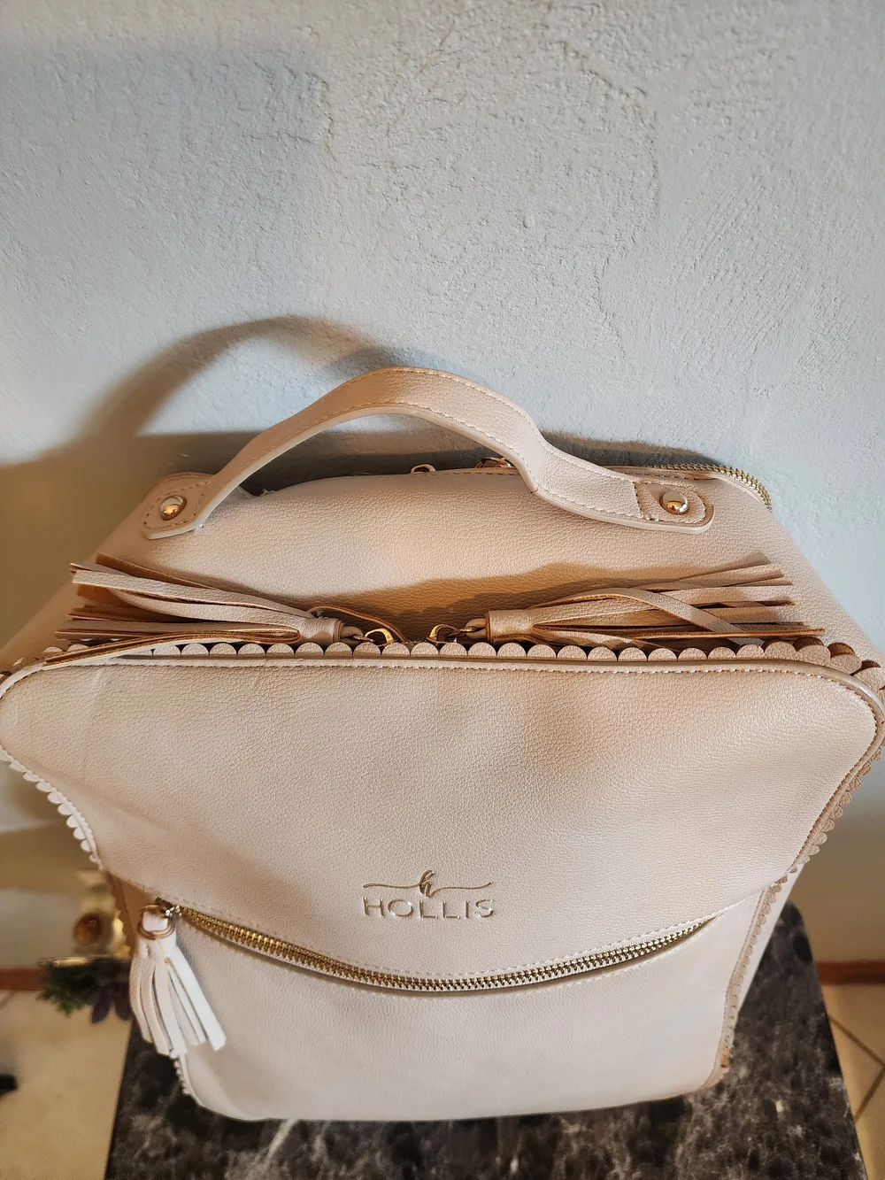 Hollis Loverlie Cream Laptop Backpack